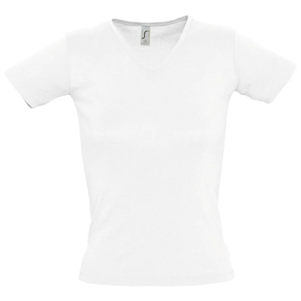 Футболка женская Lady 220 с V-обр. вырезом белая размер L